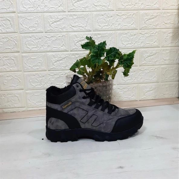 Luttoon 2035 Füme-Siyah Kürklü Fermuarlı Kaymaz Erkek Bot - 9