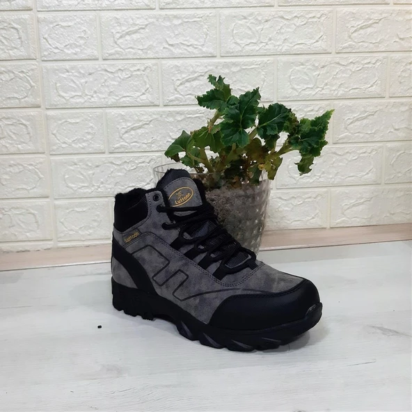 Luttoon 2035 Füme-Siyah Kürklü Fermuarlı Kaymaz Erkek Bot - 8