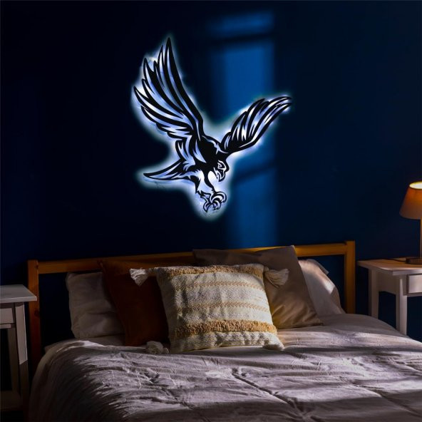 Veraart Işıklı Uçan Kartal Beşiktaş Figürlü Duvar Dekorlu Gece Lambası 100 cm - 5