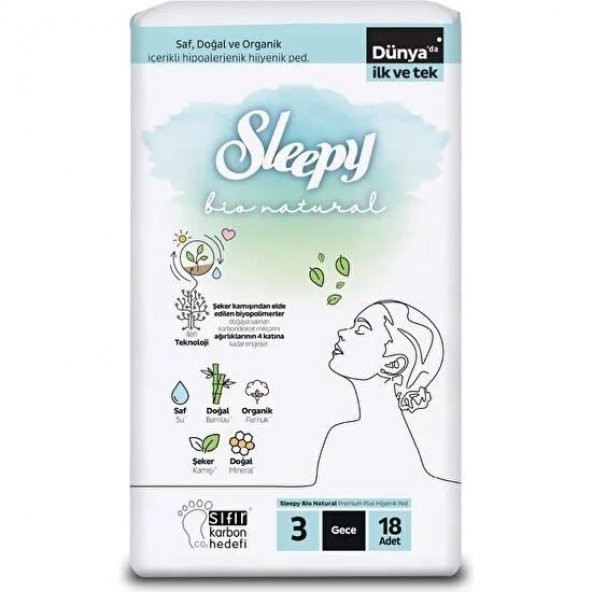 Sleepy Bio Natural Ped Gece 18 Li