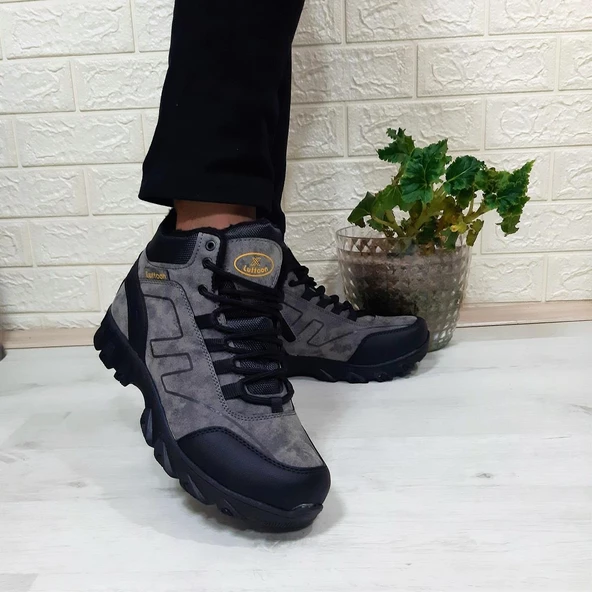 Luttoon 2035 Füme-Siyah Kürklü Fermuarlı Kaymaz Erkek Bot - 5