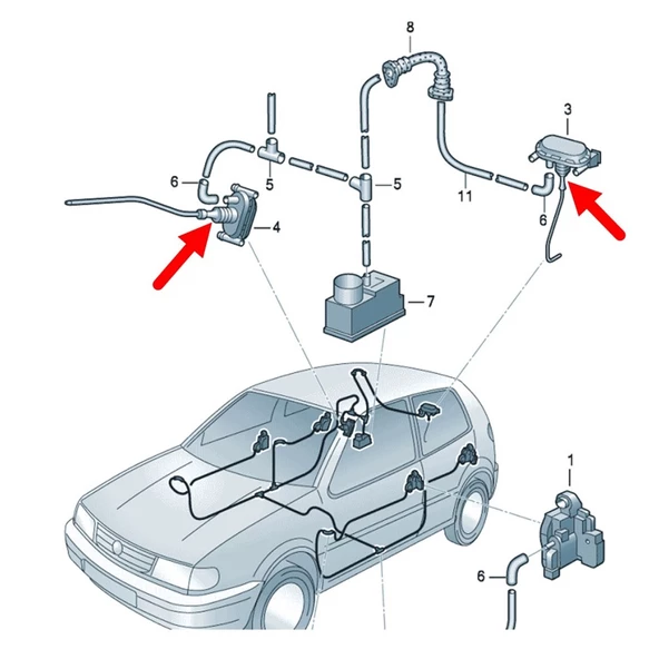 VW Polo Classic 1996-2002 Merkezi Kilit Pompası Diyaframı 6N0862158 - 3