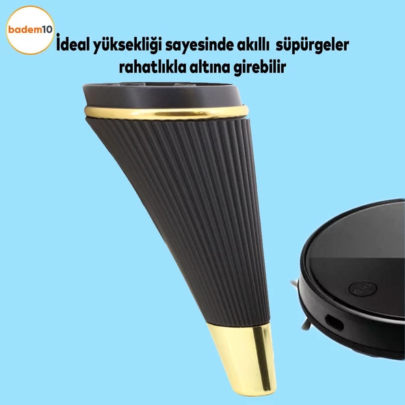 Iron 6'lı Set Mobilya Tv Ünitesi Konsol Koltuk Kanepe Destek Ayağı 19 Cm Siyah Ayakları M8 Civatalı - Resim 5