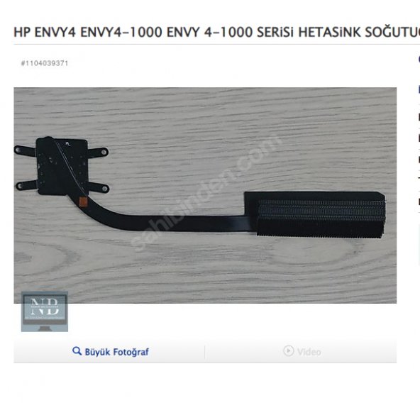 HP ENVY4 ENVY4-1000 ENVY 4-1000 SERiSi HETASiNK SOĞUTUCU BLOK