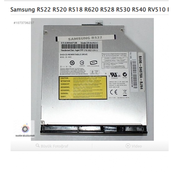 Samsung R522 R520 R518 R620 R528 R530 R540 RV510 R538 R525 DVD