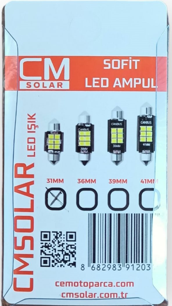 CMSOLAR 31mm Sofit Led BEYAZ IŞIK Ampul Tavan-Plaka Aydınlatma - 2