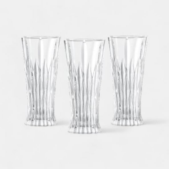 Glass In Love Prizma Desenli Meşrubat Bardağı 3Lü 230 cc