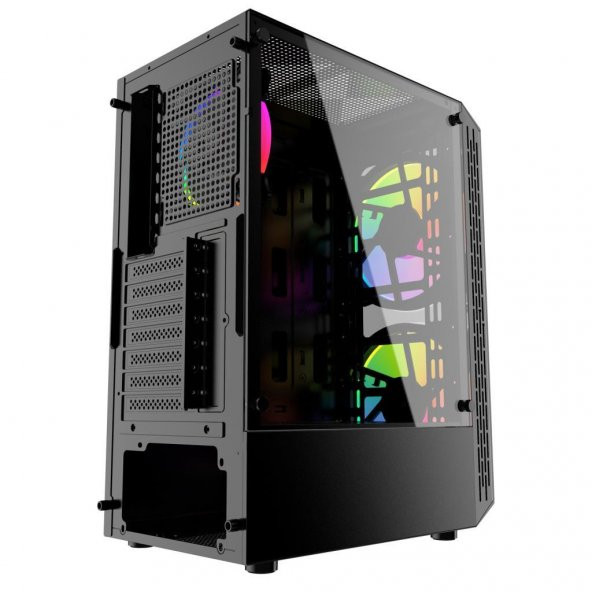 İzoly Esir 2x Argb(18cm) 1x Argb(12cm) Fanlı Usb 3.0 Temperli Cam Atx Oyuncu Kasası - 7