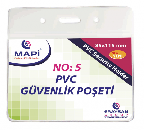 MAPİ NO:5 PVC GÜVENLİK KARTI POSETİ 85X115 100LÜ PAKET