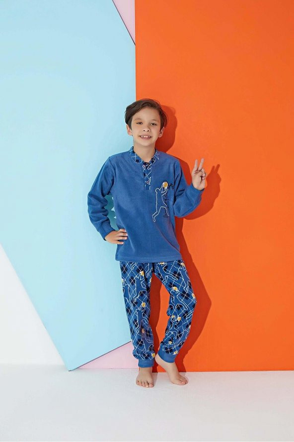 Erkek Çocuk Welsoft Polar Pijama Takımı 3355 - G - 4