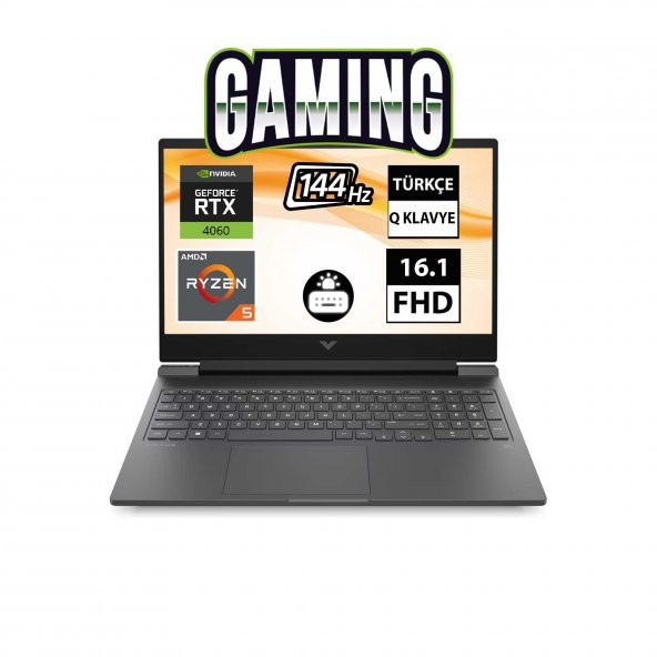 HP Victus 16-S0018NT 7Z4M8EA02 Ryzen5 7640HS 32GB 512SSD RTX4060 16.1" FullHD FreeDOS Taşınabilir Bilgisayar