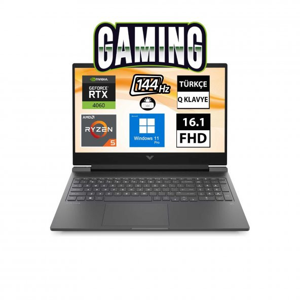 HP Victus 16-S0018NT 7Z4M8EA10 Ryzen5 7640HS 64GB 1TBSSD RTX4060 16.1" FullHD W11P Taşınabilir Bilgisayar