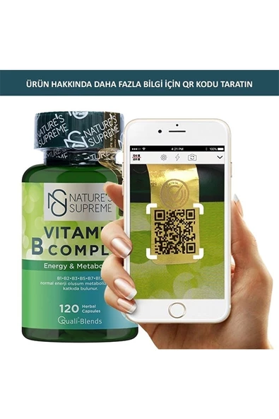 Natures Supreme Vitamin B Complex 120 Kapsül - 3