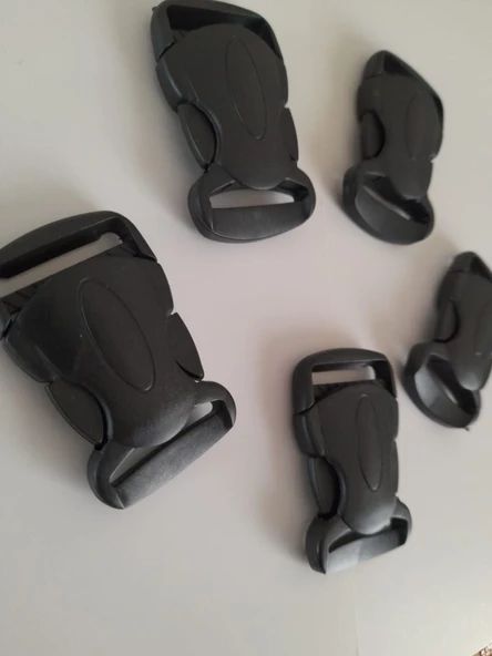 Çanta kilidi elips 2,5 cm plastik kilit toka 5 adet - 2