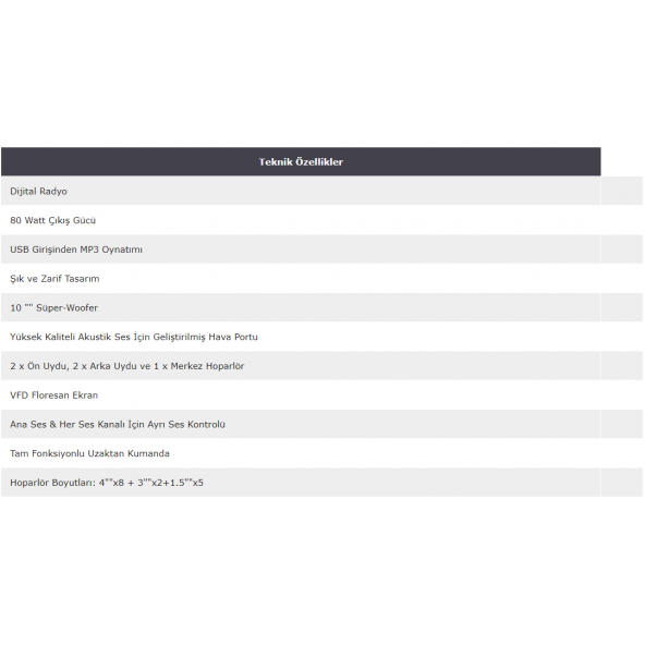 Carboon TS-52 Usb FM Bluetooth Dijital Ekran 5.1 Ses Sistemi - 5
