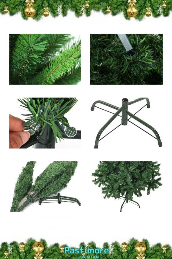 Süsleme Seti Yılbaşı Çam Ağacı Renkli Işığı Ve Yeni Yıl Süsleri Noel Paketi 150 Cm 150 Dal - 5