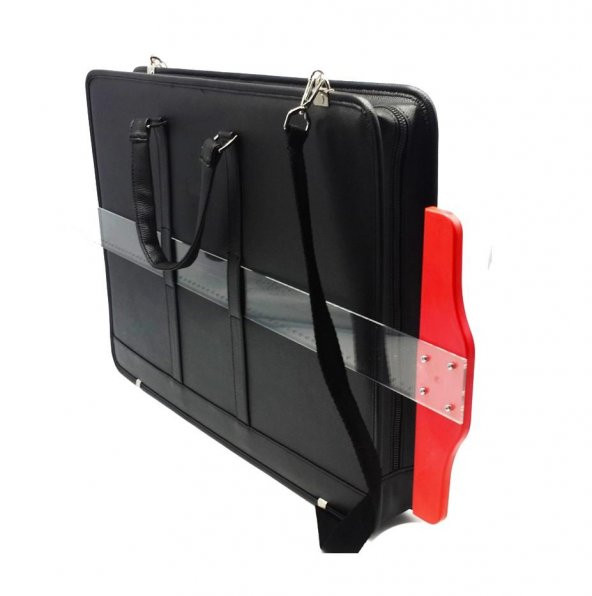 Backpacker Proje Çantası Siyah Suni Deri 40cmx55cmx8cm - 2