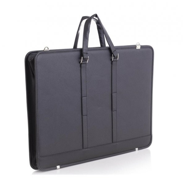 Backpacker Proje Çantası Siyah Suni Deri 40cmx55cmx8cm - 5