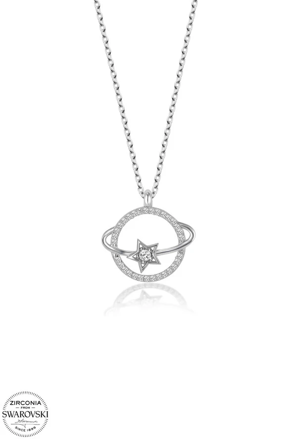 Swarovski Zirconia Kadın Gezegen Gümüş Kolye - 2
