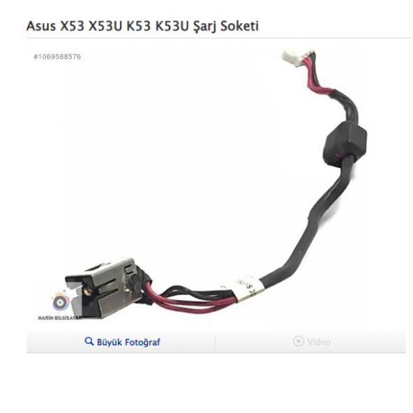 Asus X53 X53U K53 K53U Şarj Soketi