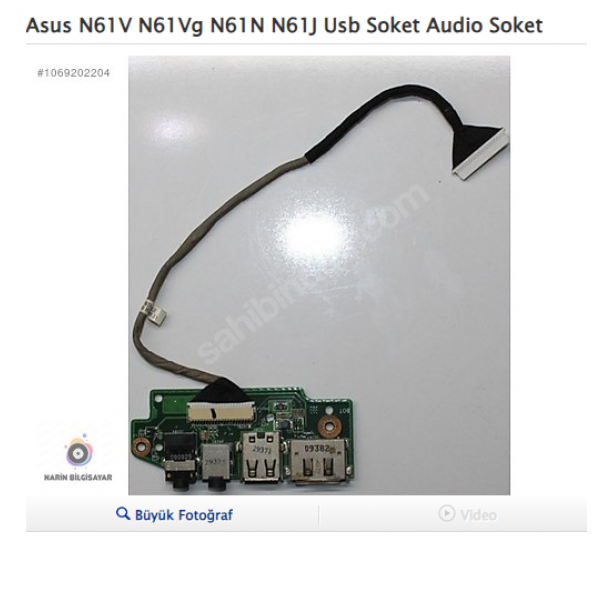 Asus N61V N61Vg N61N N61J Usb Soket Audio Soket