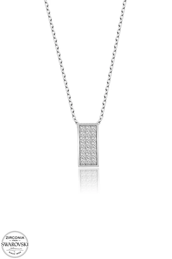 Swarovski Zirconia Kadın 21 Taşlı Gümüş Kolye - 2
