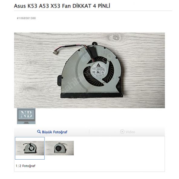 Asus K53 A53 X53 Fan DİKKAT 4 PİNLİ