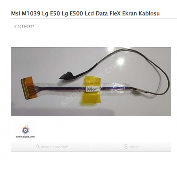 Msi M1039 Lg E50 Lg E500 Lcd Data FleX Ekran Kablosu