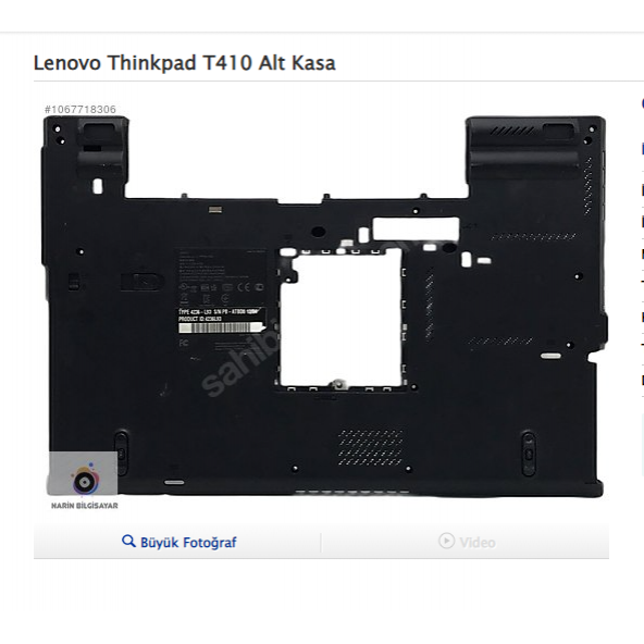 Lenovo Thinkpad T410 Alt Kasa