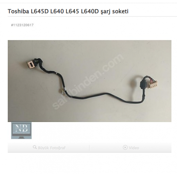 Toshiba L645D L640 L645 L640D şarj soketi