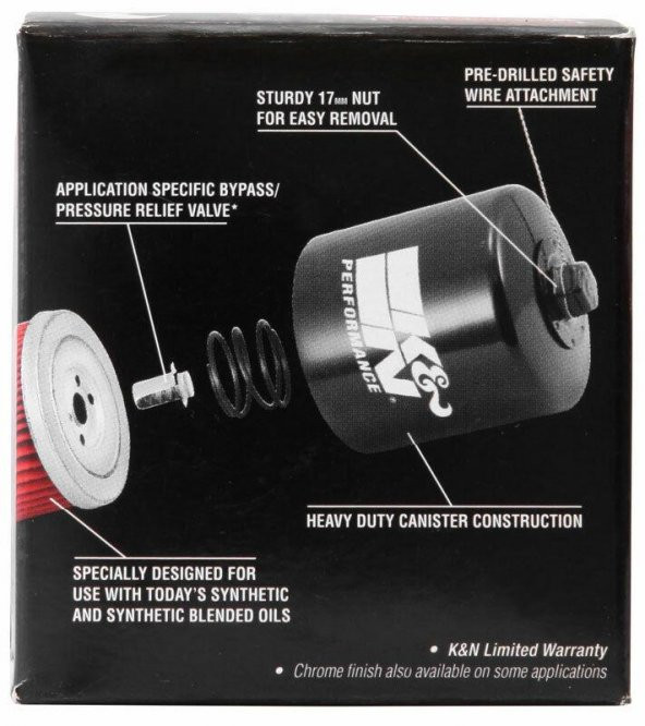 K&N KN-204 2004-2006 Kawasaki Z 750 S Uyumlu Yağ Filtresi - 3