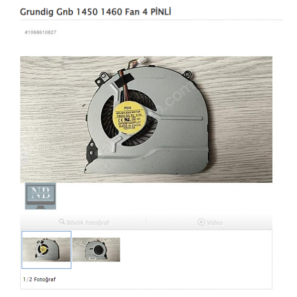 Grundig Gnb 1450 1460 Fan 4 PİNLİ