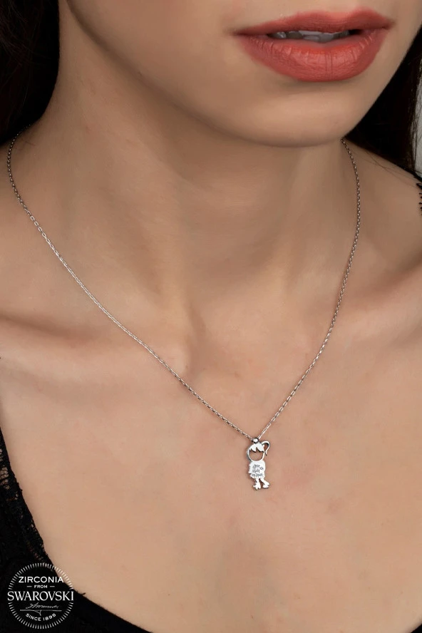 Union Swarovski Zirconia Kadın Kız Çocuğu Gümüş Kolye - 1
