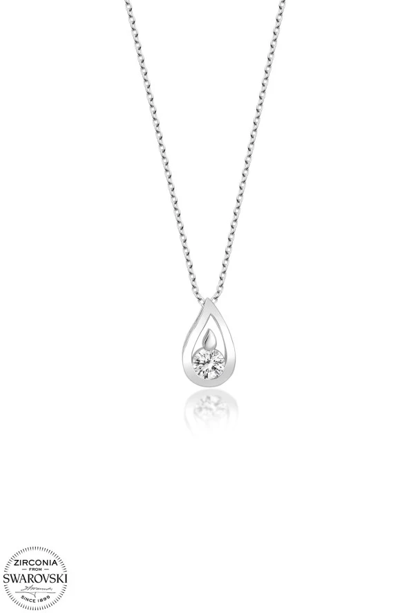 Union Swarovski Zirconia Kadın Kıvılcım Gümüş Kolye - 2