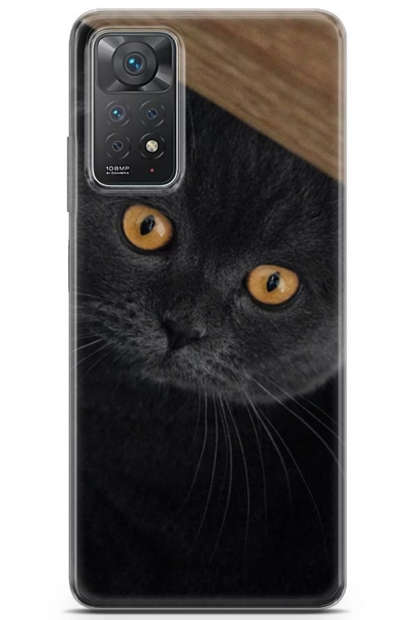 Xiaomi Redmi Note 11 Pro Uyumlu Kılıf Scotish British 03 Cover Sarı Gözler