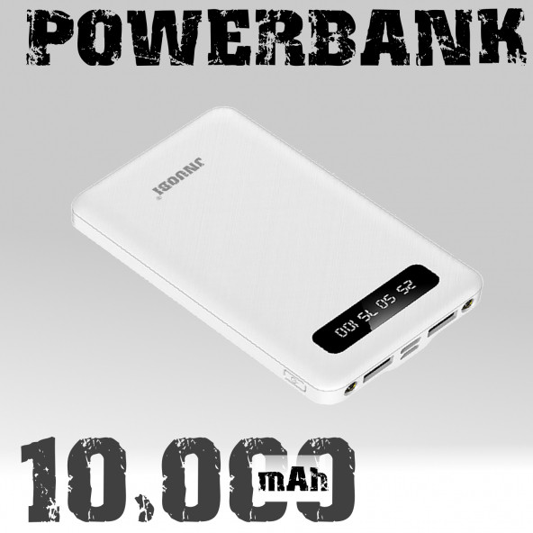 JNUOBİ DY-25 10,000 mAh Taşınabilir Şarj Aleti Powebank 2xUsb Ledli