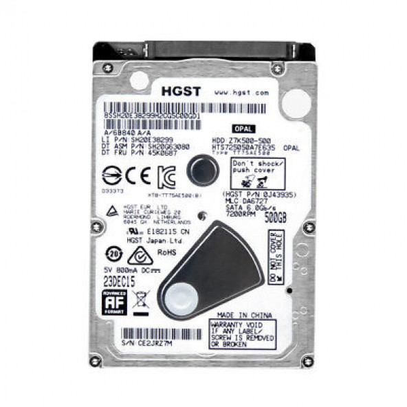 Hitachi Travelstar Z7K500 - 500GB 7200RPM SATA III 6Gb/s 32MB Cache 2.5" 7mm HTS725050A7E635 NOTEBOOK HDD - 2