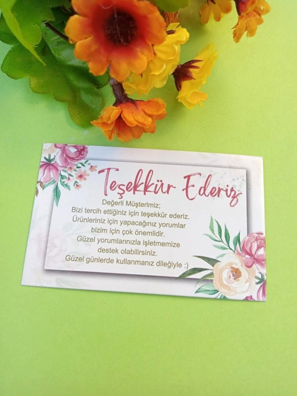 100 Adet Lux Kalın Kuşe Tebrik Kartı - Teşekkür Kartı - Paketleme Kartı- Lak Kaplama 8 x 5 cm (M2) - 2
