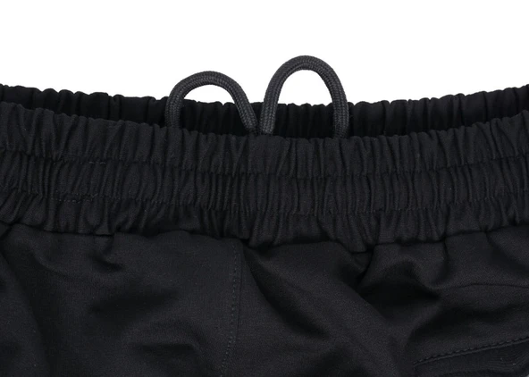 Battal Beden Beli Lastikli Eşofman Paçası Düz Siyah Renk Gri Cep Detayı - 12