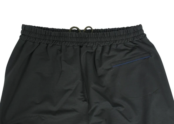 Battal Beden Beli Lastikli Eşofman Paçası Düz Haki Renk Lacivert Cep Detayı - 12