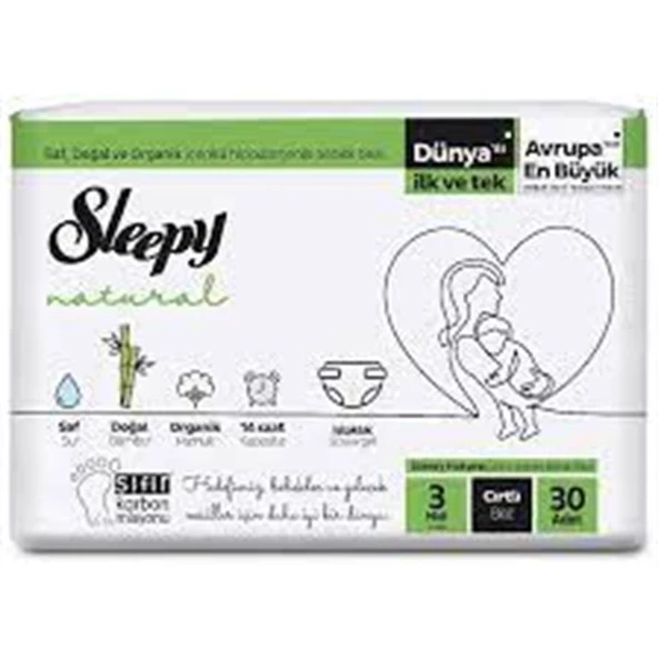 SLEEPY NATURAL 3 NUMARA MİDİ 30 ADETLİ