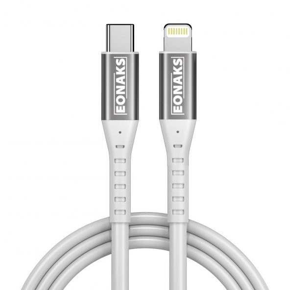 Eonaks iPhone iPad iPod Uyumlu Çift Taraflı USB-c To Lightning Girişli Hızlı Şarj ve Data Kablosu