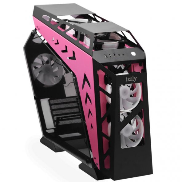 İzoly ARGB Cyberpunk AX9 Pink 5X12CM Full Glass Gaming Kasa - 5