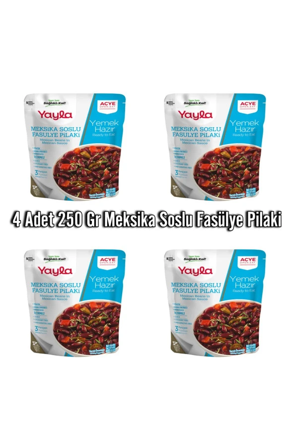 4 Adet 250 Gr Meksika Soslu Fasülye Pilaki Aç Isıt Ye Hazır Yemek - 1