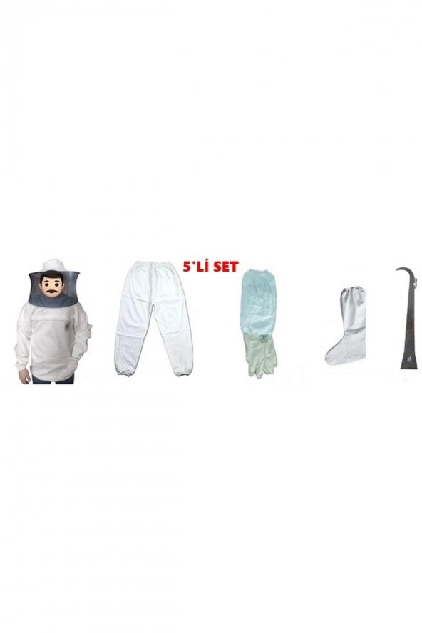 5li Set (normal Maske, Pantolon, Eldiven, Arıcı Çorabı Ve El Demiri)