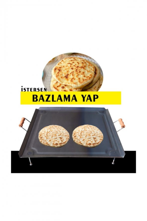 Ocak Üstü Kare Saç Çok Amaçlı Kullanım- Saç Böreği - Bazlama - See Közleme- Izgara - 2