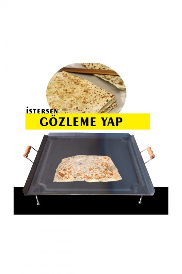 Ocak Üstü Kare Saç Çok Amaçlı Kullanım- Saç Böreği - Bazlama - See Közleme- Izgara - 4