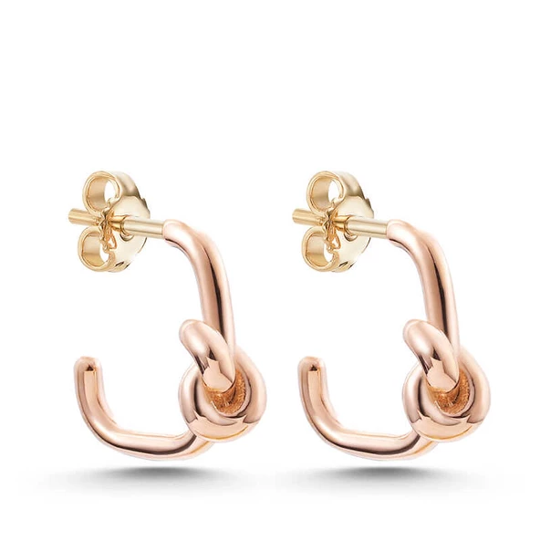 Gümüş Rose Düğüm Kadın Küpe SL5787 - Resim 4