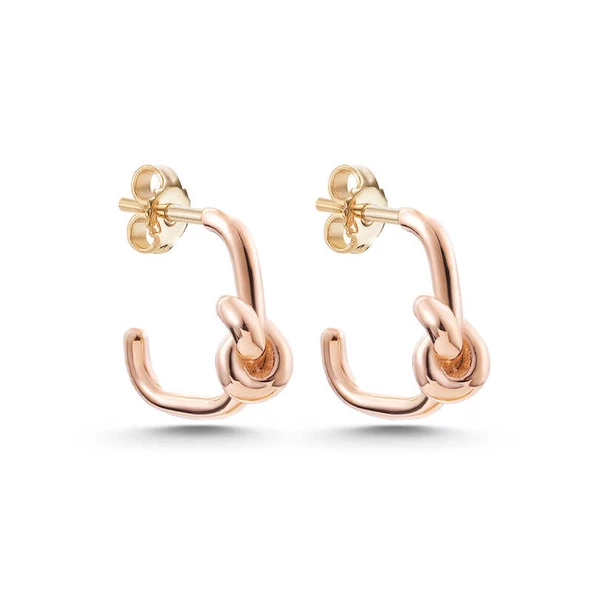 Gümüş Rose Düğüm Kadın Küpe SL5787 - Resim 3