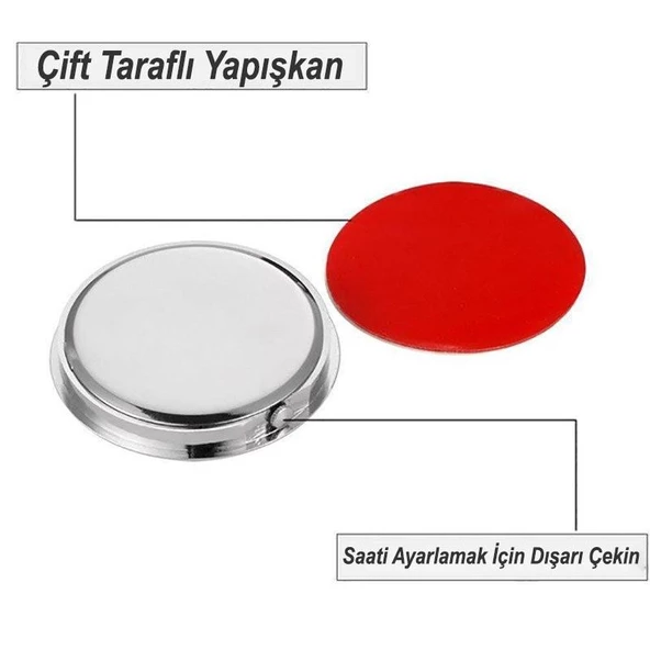 DailyTech Aydınlık Araç Araba Tekne Bisiklet İçin Mini Kuvars Saat - 7